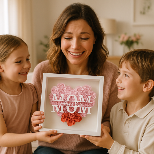 Cadre personnalisé cœur de roses
